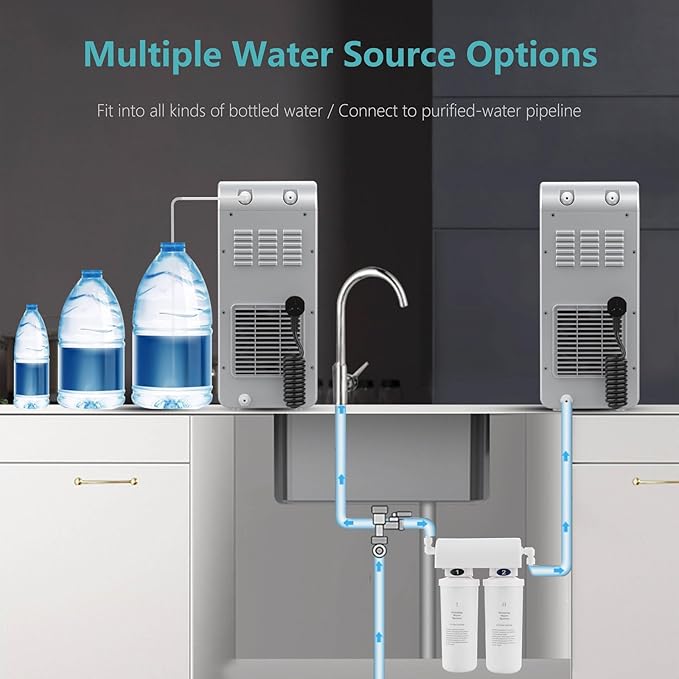 Soda Maker, Ice Cold Sparkling Water Maker, Water Cooler, Compatible with Screw-in 60L CO2 Cylinder (Not Included), Carbonator with 1.5L Water Tank, Touch Screen (Aqua Blue)