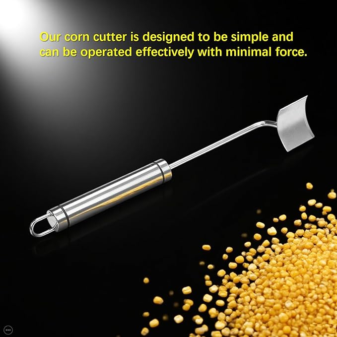 2025 NEW Long Handle Stainless Steel Corn Stripping Tool StripChef Corn Peeler for Corn on the Cob – Easy to Clean a must-have small tool in the kitchen (2 Pack)