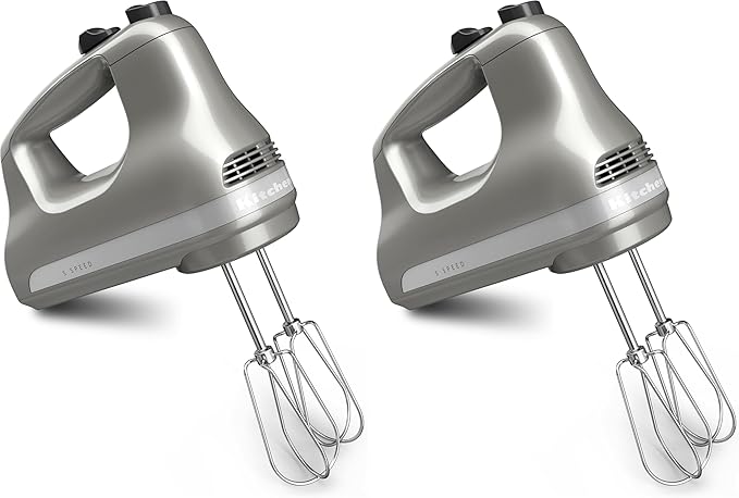 KitchenAid 5-Speed Ultra Power Hand Mixer - KHM512, Contour Silver (Pack of 2)