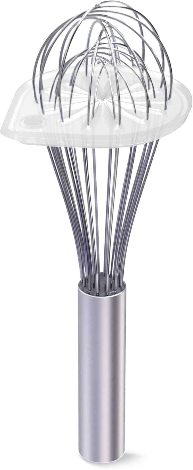 Whisk Wiper - Wipe a Whisk Easily - Multipurpose Kitchen Tool Made In USA - Includes 11" Stainless-Steel Whisk - Cool Baking Gadget, A Great Gift For Men & Women (2pc Whisk Wiper Set, Clear)