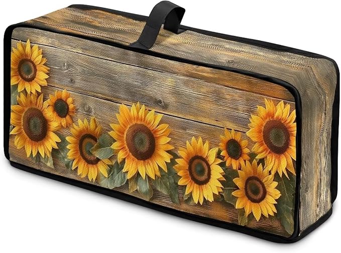 2 Slice Slim Toaster Cover Sunflower Wooden Toaster Cover Easy to Fold and Store Dust-proof Kitchen Appliance Protector Universal Fit