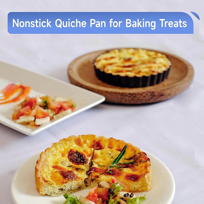 4 Pack 5-Inch Tart Pans with Removable Bottom, Nonstick Quiche Pan Fluted Pie Pans for Baking Treats, Pie, Quiches, Tartlets