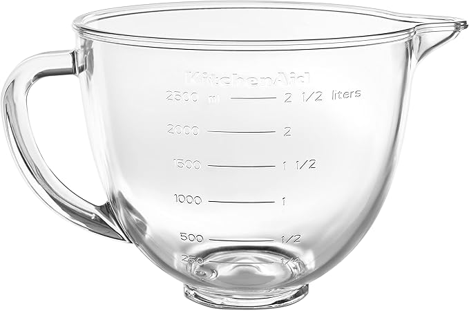 KitchenAid Classic Series 4.5 Quart Tilt-Head Stand Mixer K45SS, White & 3.5 Quart Tilt-Head Glass Bowl - KSM35GB