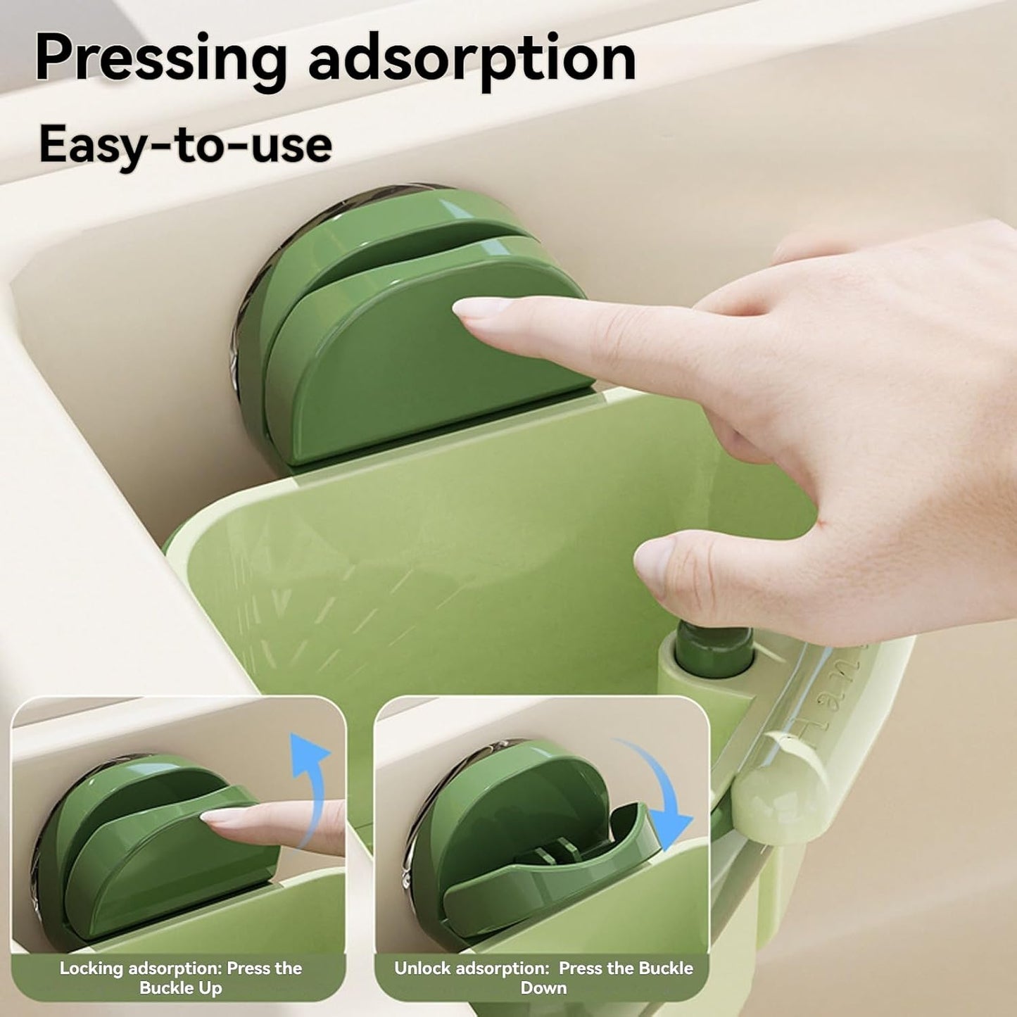Suction Cup Sink Corner Rack, Triangular Suction Cup Corner Sink Caddy, Kitchen Sink Drain Strainer Basket for Kitchen Bathroom Dishware (Orange)