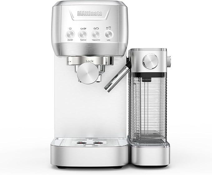 MAttinata CM1632 Cappuccino Machine 20 Bar, Professional Espresso Machines Coffee Maker for Home with Automatic Milk Frothering System, Barista Compact Latte Maker for Coffee Lovers, Stainless Steel
