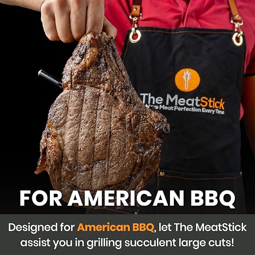 MeatStick 4 – Smart Wireless Meat Probe with 4 Sensors & Limited Range | Bluetooth Thermometer (Up to 165 ft Outdoors; Much Lower in Grill/Oven/Smoker)