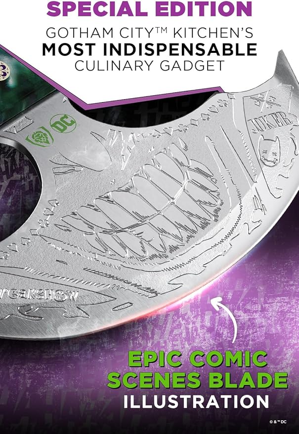 Dalstrong Ulu Knife - 7 inch Chef Knife - THE JOKER™ Edition Official License - 5 Layer 9CR18MOV Stainless Steel - Uniquely Cast Resin Handle - Collection Item - w/Sheath
