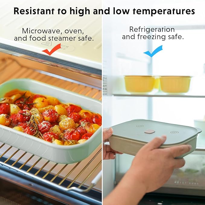 BUYDEEM G52 10.6 Quart Electric Food Steamer Bundle with CT3008 Ceramic Food Storage Container 35 oz Cozy Greenish