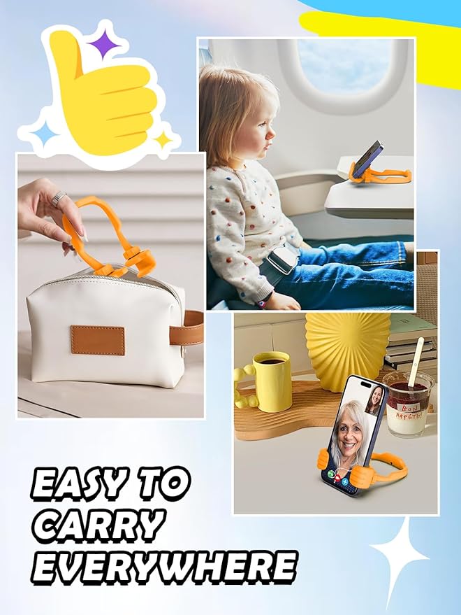 Stocking Stuffers for Teens Girls Women Cell Phone Holder: Thumbs Up Lazy Phone Stand Gifts for Adults Kids Boys Men Teenager Wife Mom Funny Gag Gadgets Ideas Who Wants Nothing Gift for Christmas
