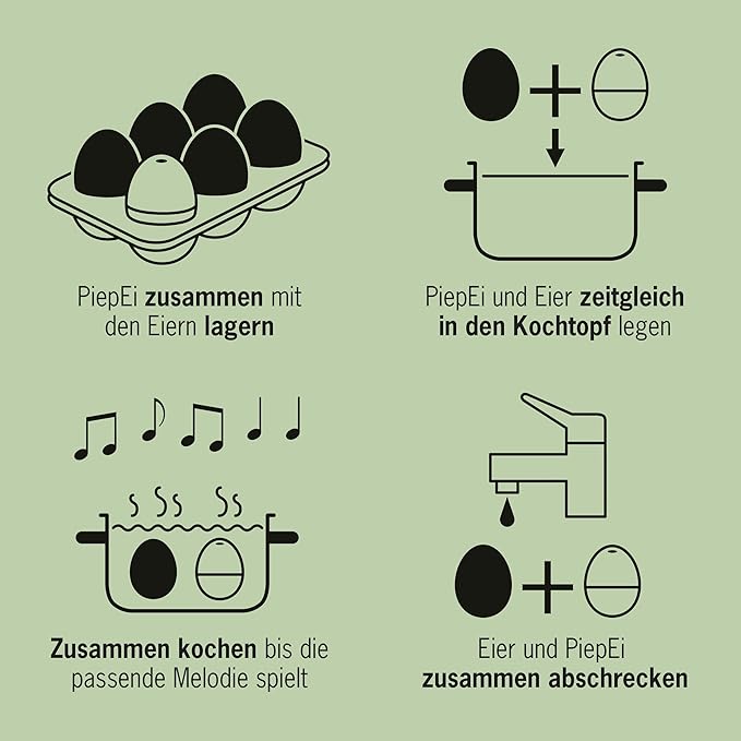 Rock 'n' Roll BeepEgg – Egg Timer for Boiling Eggs – Musical Egg Cooker for Soft, Medium, Hard Boiled Eggs – Food Safe – Singing Floating Egg Timer – Egg Cooker for 3 Levels of Doneness - Brainstream