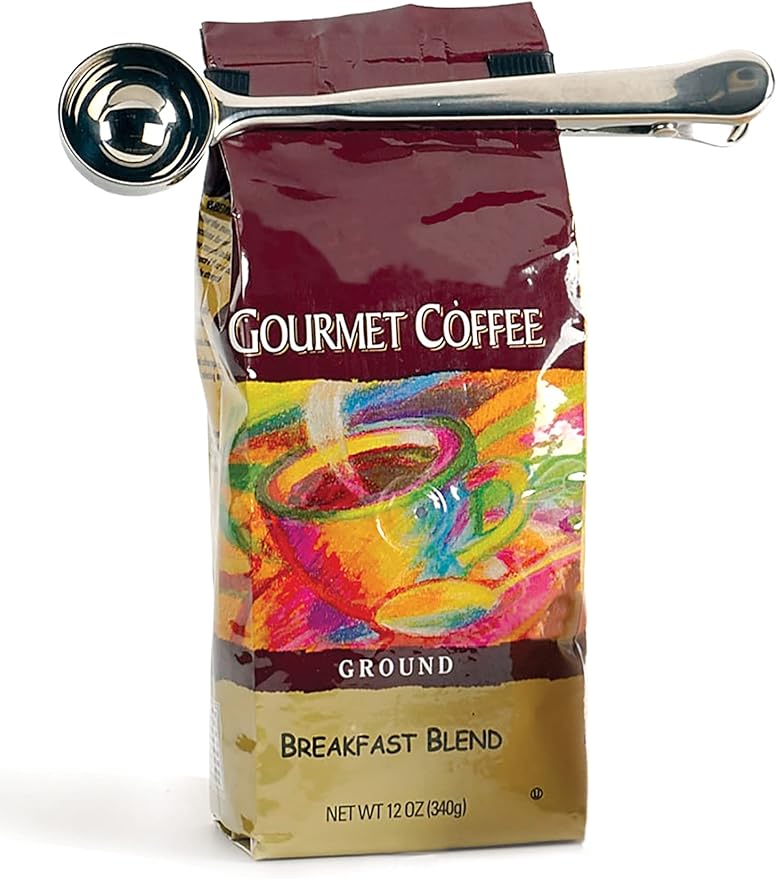 RSVP International Coffee Scoop Collection, 1-1/2 Tablespoon, Clip, Stainless Steel