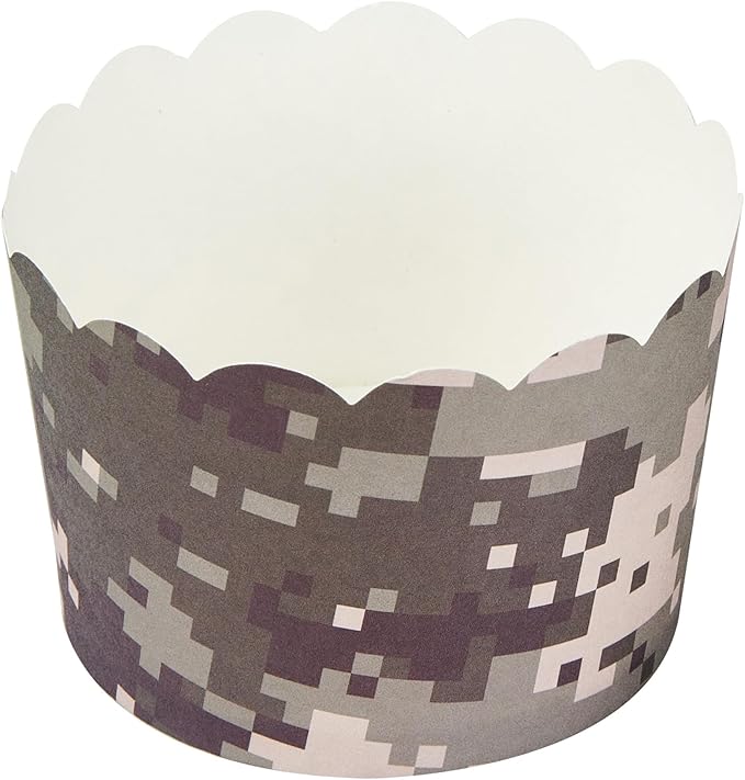Restaurantware Baking Cups 200 Pack of 10 oz Paper Cupcake Liners Greaseproof Scalloped Oven-Safe Elegant Dessert Muffin Cups Disposable for Parties