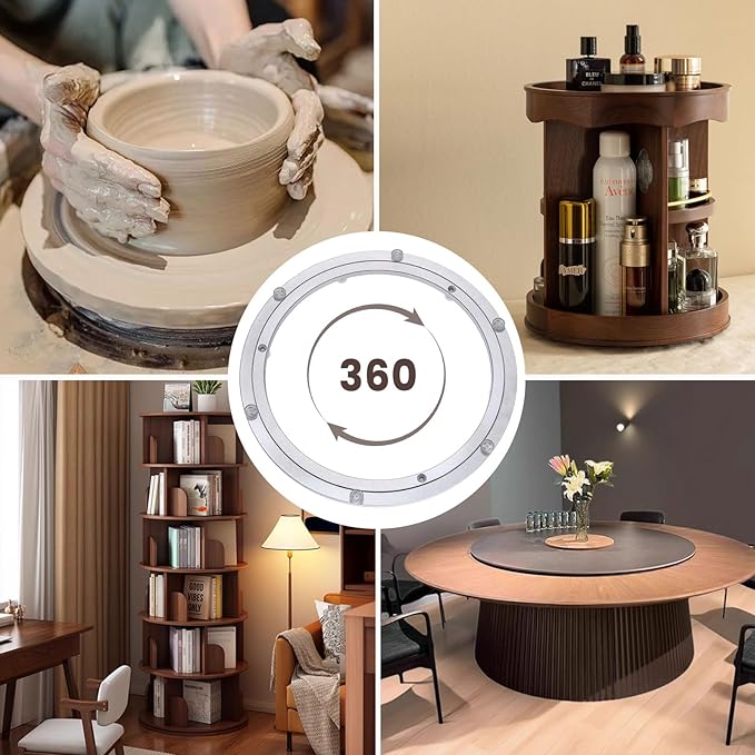 Lazy Susan Hardware Silent Non-Slip Turntable Aluminium Turntable Bearing for Round Dining Table TV Rotating Table 20 inch