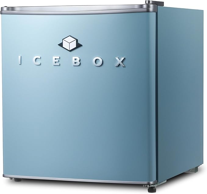 ICEBOX 1.7 Cu. Ft. Compact Refrigerator, ENERGY STAR Certified Small Refrigerator, Single Door Mini Fridge with Chiller Compartment, R600a Refrigerant, IBCR17SLT, Slate Blue