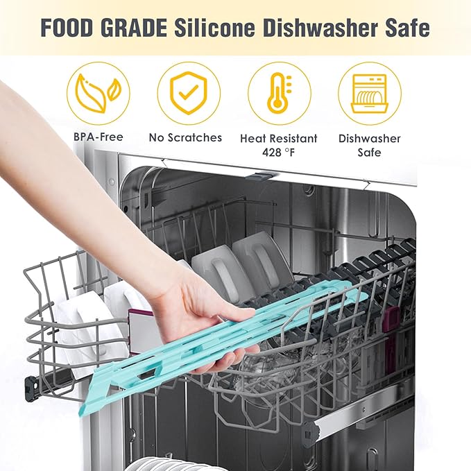 Tomorotec Compact Silicone-Coated Triangle Dish Drying Rack for Sink Corner - Foldable Stainless Steel Over-The-Sink Organizer and Storage Shelf (Mint Green)