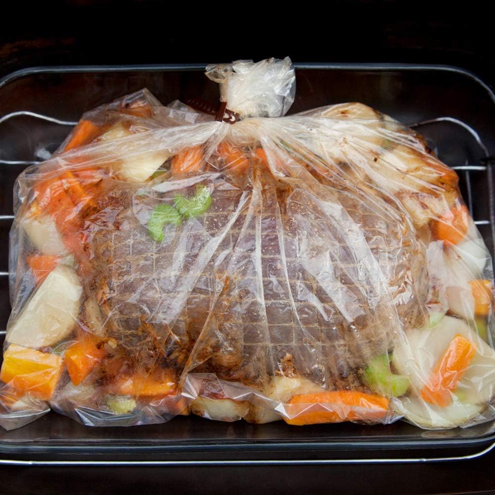 ECOOPTS Turkey Oven Bags Large Size Oven Cooking Roasting Bags for Chicken Meat Ham Seafood Vegetable - 12 Bags (17 x 21.6 IN)