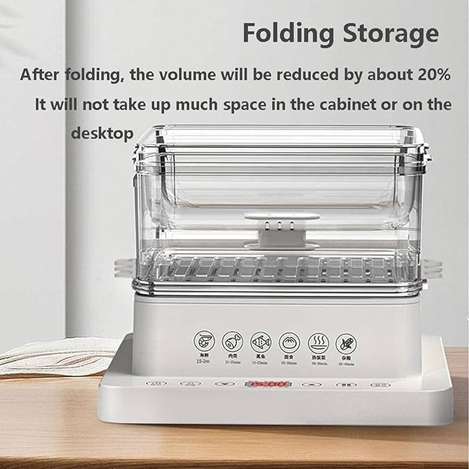 3 Layers/40l Food Steamer 800w Electric Multicookers | Automatic Heat Preservation Steamer Cookware | Touch The Visual Panel Hot Food Heater | Foldable Split Design