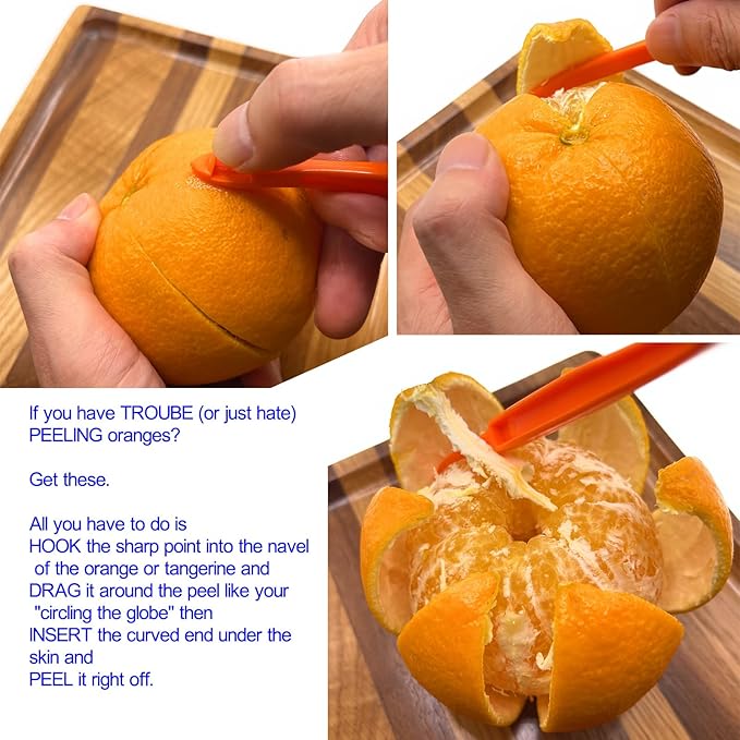 Herb Stripper and Orange Peeler Tool, Herb Stripper Tool for LooseLeaf Kale Chard Collard Greens, Citrus Peeler for Oranges Kiwi Banana Fruit Cutter Opener Slicer, Kitchen Gadgets
