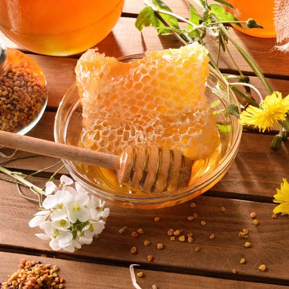 12 Pack Mini Wooden Honey Dipper Sticks, Honey Dippers 6 inch with Individually Wrapped Server for Honey Dispense Drizzle Honey and Wedding Party Favors