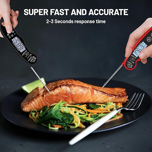 𝟮𝟬𝟮𝟱 𝙐𝙥𝙜𝙧𝙖𝙙𝙚𝙙 Instant Read Digital Meat Thermometer by puxyblue - 2 Pack Waterproof & Super Fast Food Thermometer Widely Used for Indoor & Outdoor Cook, Grill, Bake, BBQ, Candy Making