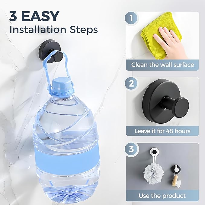 Suction Cup Hooks for Wreaths on Glass, 2025 New No Drill Suction Cup Hooks for Shower, Wreath Hanger Holder for Front Door, Upgraded Towel Hooks for Window Bathroom Mirrors (2, Yellow)