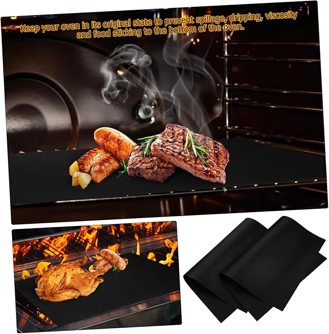 SHOWERORO 9pcs Non-stick Oven Liners Grill Baking Mats for Air Fryer Reusable Oven Mats Easy to Clean