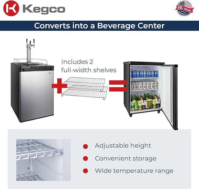 Kegco K309SS-3 3 Faucet Digital Kegerators - Stainless Steel Door