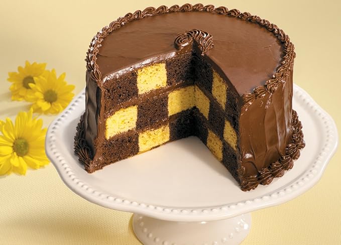 Wilton Round Checkerboard Cake Pan Set, 4-Piece, Steel