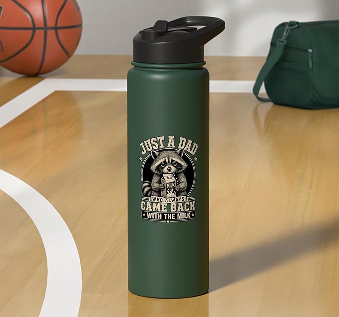 Just A Dad Who Always Came Back With The Milk Fathers Day Stainless Steel Insulated Water Bottle