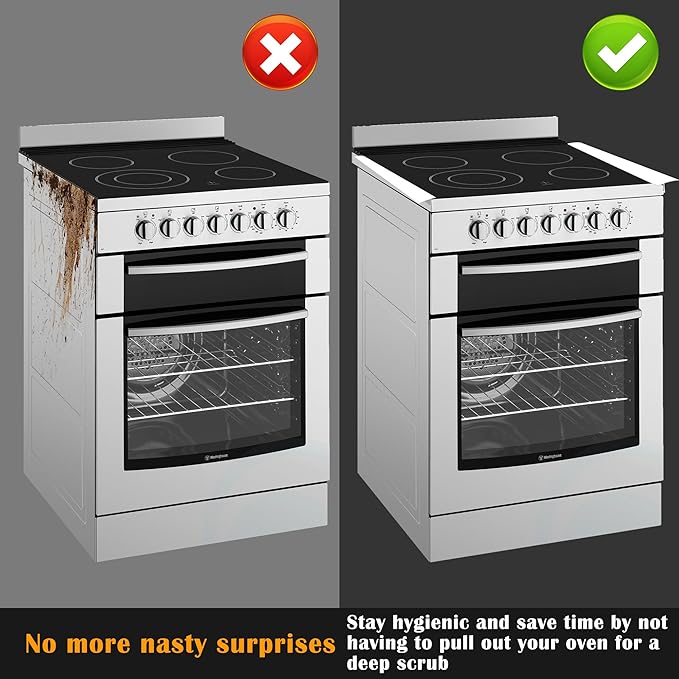 Silicone Stove Counter Gap Cover by Kindga, 21" Easy Clean Gap Filler Sealing Spills Between Kitchen Counter, Appliances,Stovetop, Oven, Washing Machine, Washer, Dryer Set of 2 (White)