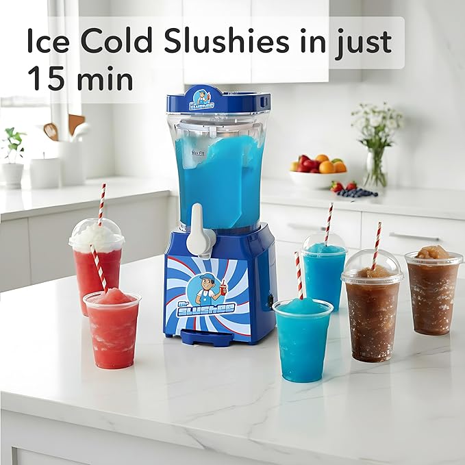 Slushie Machine for home, New and Improved Countertop Slushy Maker for Kitchen, 34 fl oz, Ice Cold Frozen Slush Drink, Slushy Cup, Turns Your Favorite Sodas into Slushies.