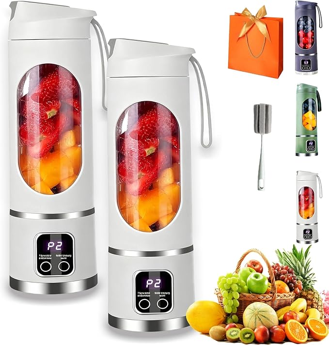 Digital Multimode Juicer Blender - Smart Led Display, Portable Usb Personal Electric Blender, Juicer Shakes And Smoothies Blender For Smoothies Liquid Diet, Shakes, Leak Proof Design (2PC-C)