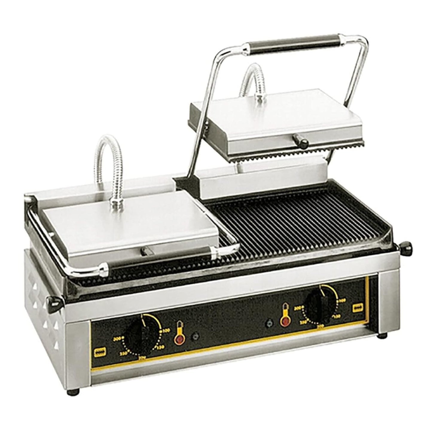 Majestic Sodir 21.5-Inch Commercial Countertop Double Panini Press/Grill,Stainless Steel, 208/240V
