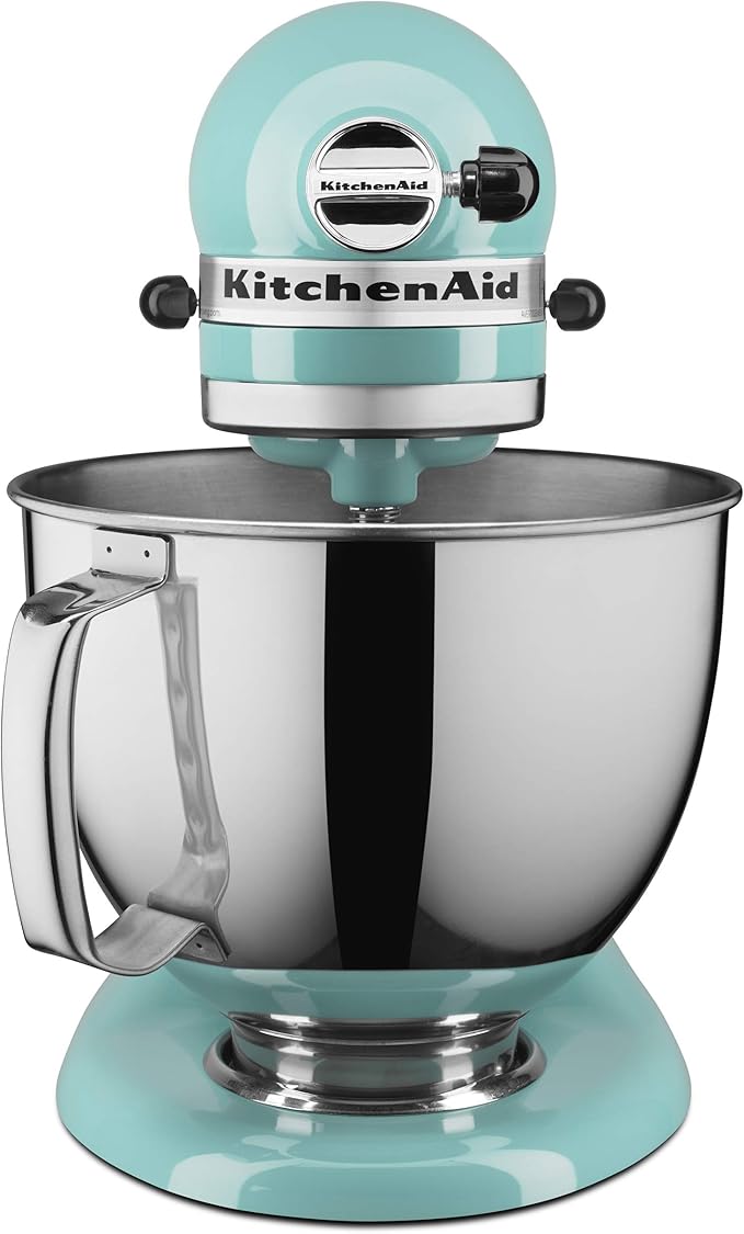 KitchenAid Value Bundle Artisan Series 5 Quart Tilt-Head Stand Mixer with Included Flex Edge Beater, KSM150FEAQ, Aqua Sky