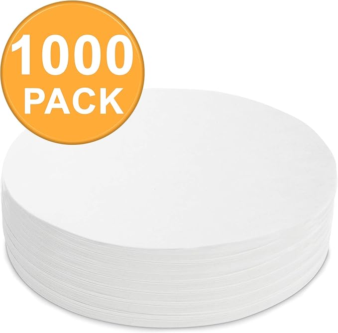 Fit Meal Prep [1000 Pack] 9 Inches Non-Stick Parchment Paper - Round White Baking Sheets, Wax Liners for Cake Pan, Steamer, Fryer and Oven, Cheesecakes, Pizza, Cookies, Meats, Vegetables