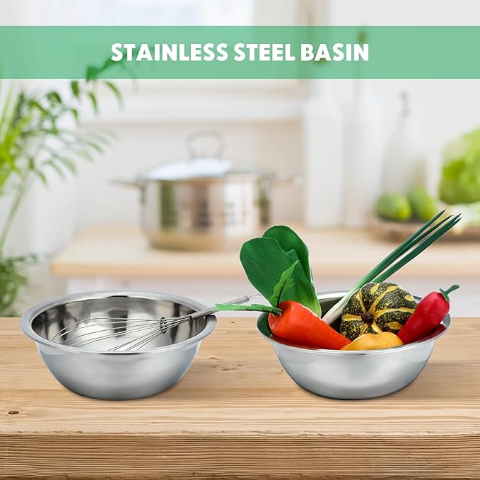 Pinkunn 12 Pcs Stainless Steel Mixing Bowls, Nesting Metal Salad Prep Bowls Bulk Reusable Baking Food Container Large Medium Small for Kitchen Hotel Restaurant Cooking, Silver (11.8 x 3.74 Inch)