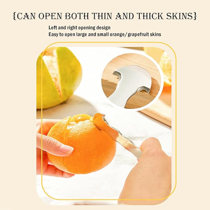 Orange Peeler Tool 304 Stainless Steel, Citrus Peeler, Grapefruits, Lemons, Fruit Peeler Easy Skin Remover, Cutter & Slicer