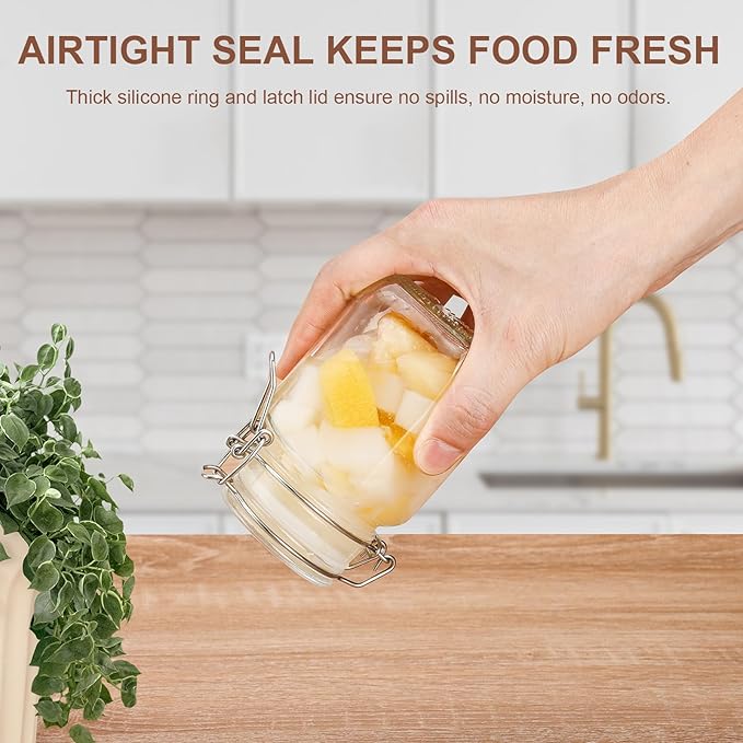 Spice Jars 8 oz Glass Jars with Airtight Lids, Set of 12 Small Glass Spice Jars with Labels, Kitchen Storage Containers for Herbs, Seasoning, Pantry Organization