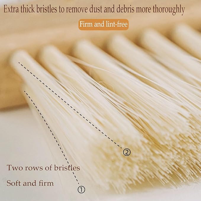 Mini Broom and Dustpan Set Small Metal Dustpan and Brush Set Hand Whisk Broom for Home Office Desktop Sofa Pet Care Household Cleaning (PET bristles, Black)