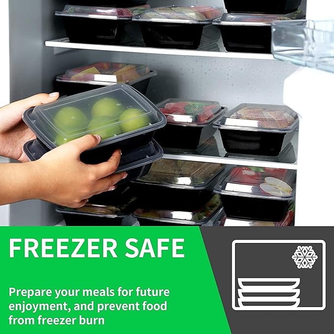 WGCC Meal Prep Containers [38OZ] Plastic Food Storage Containers With Lids,10-Pack Reusable To Go Containers, Disposable Food Prep Container, BPA-free, Stackable, Microwave/Dishwasher/Freezer Safe