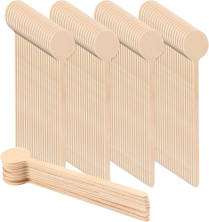 Mozeat Lens 6 Inch Disposable Milk Drink Stirrers Wooden Coffee Stirrers Stir Sticks with Round Ends Wooden Coffee Stirrer Sticks for Coffee Milk Cocktail Tea (100PCS)