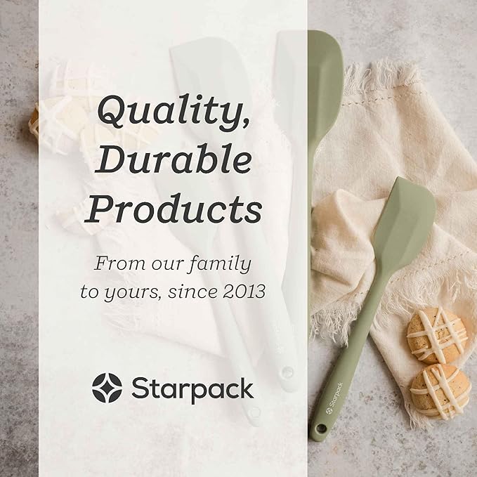 Starpack 'Scrape & Stir' Silicone Spatula (8 Inch) - Heat Resistant Spatula Set 600°F - Food Grade Kitchen Spatulas - Nonstick Baking and Cooking Spatula - LFGB Grade Rubber Spatula Set