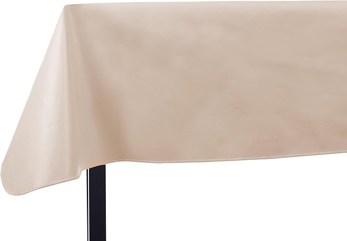 Yourtablecloth Heavy Duty Vinyl Rectangle or Square Tablecloth – 6 Gauge Heavy Duty Tablecloth – Flannel Backed – Wipeable Tablecloth with Vivid Colors & Many Sizes 52 x 52 Sand