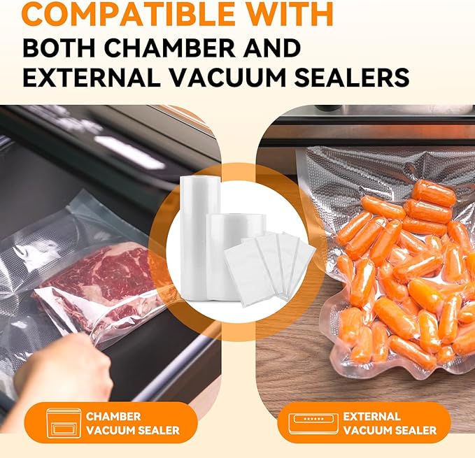[2024 New] 6" x 50' 3 Rolls, Vacuum Sealer Rolls Bags for Food, Great for Food Storage, Sous Vide and Meal Prep, Wevac Lite