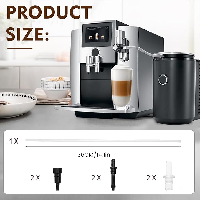 Milk System Replacement Parts for Jura,With HP3 adapter & HP1 adapter Compatible with Jura Coffee Machine Models:Z8/Z6/Z10/J6/J8/S8/S80/E8/E8 Chrome/X8/X10/GIGA 10,WE8, ENA 8, Micro 90, E6, D6,etc