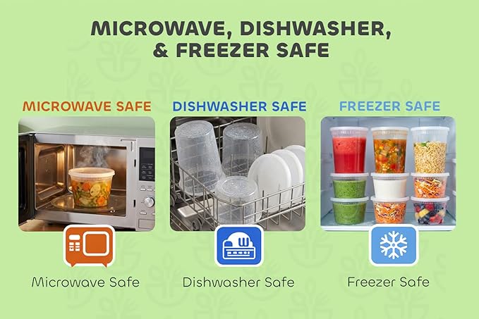 JoyServe Deli Food Storage Containers with Lids - (48 Sets) 24-32 Oz Quart Size & 24-16 Oz Pint Size Plastic Airtight Takeout Meal Prep Storage, BPA-Free, Dishwasher, Microwave Safe