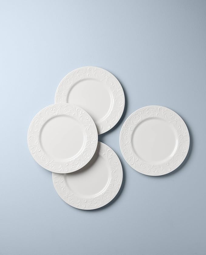 Lenox 891292 Opal Innocence Carved 4-Piece Dinner Plate Set