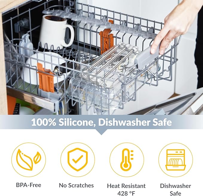 Tomorotec Adjustable Over-The-Sink Kitchen Rack for Dishcloths, Sponges, Bottles and Brushes - Heat-Resistant Stainless Steel with Slim, Expandable Design and Multifunctional Silicone Holder (Marble)