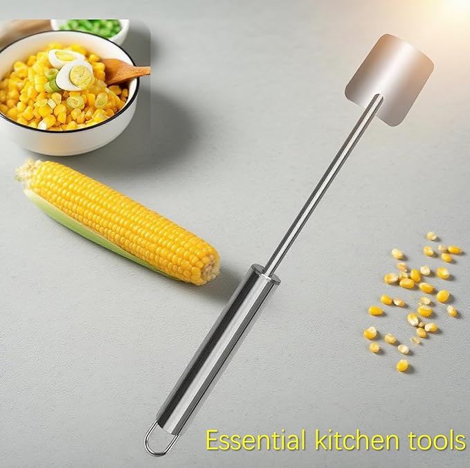2025 NEW Long Handle Stainless Steel Corn Stripping Tool StripChef Corn Peeler for Corn on the Cob – Easy to Clean a must-have small tool in the kitchen (2 Pack)