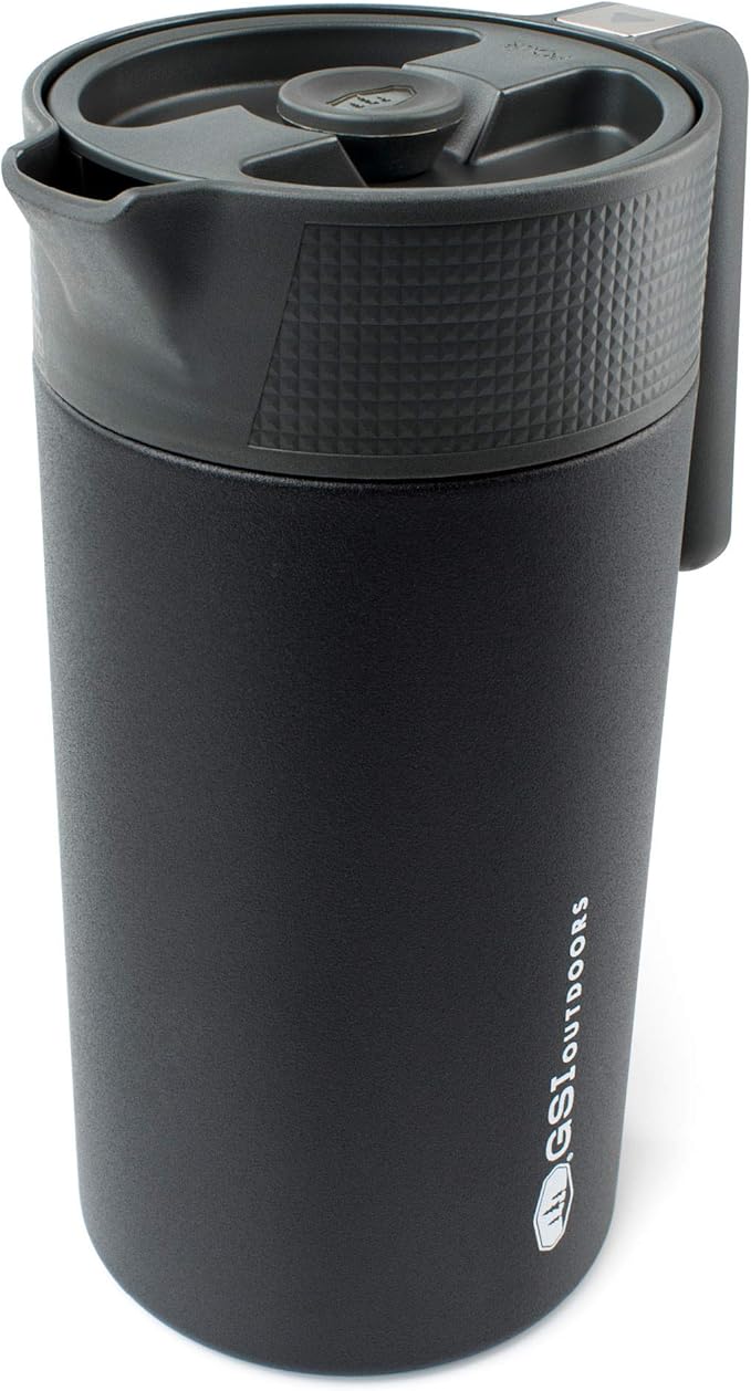 GSI Outdoors Glacier Stainless JavaPress, 30oz French Press Coffee Mug for Camping